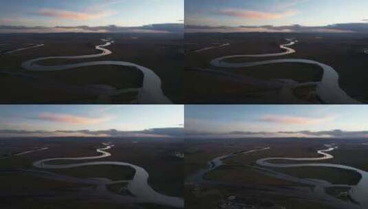 四川阿坝州九曲黄河第一弯秋色高空航拍高清在线视频素材下载