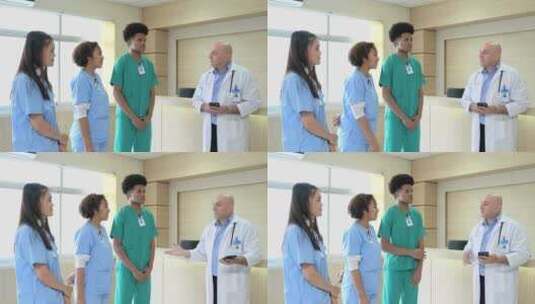 一位医学教授向实习的医学生提供关于病人检高清在线视频素材下载