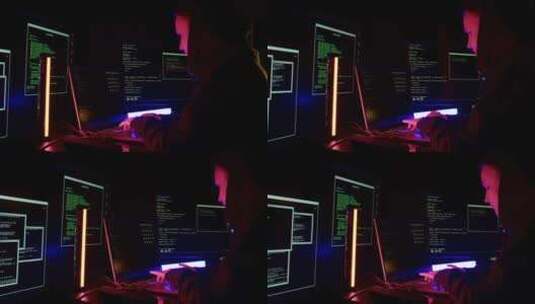 黑客、暗网、屏幕、数据高清在线视频素材下载
