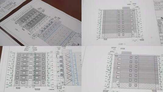 建筑工程东立面图设计图纸高清在线视频素材下载