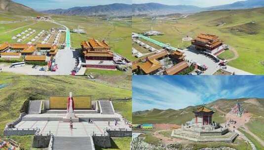 文成公主大草原航拍全景高清在线视频素材下载
