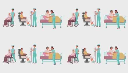 mg 人物 护士 照顾病人 爱心 医疗高清AE视频素材下载