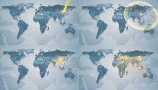 世界地图辐射AE模版高清AE视频素材下载