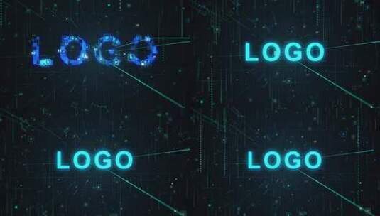 数码科技未来粒子线条LOGO4KAE工程高清AE视频素材下载