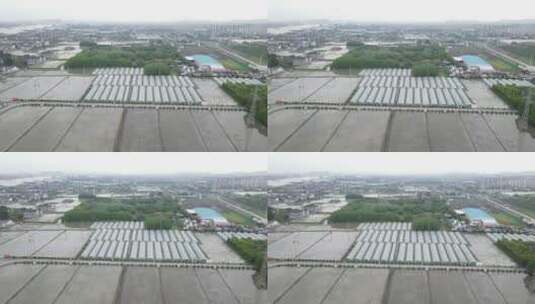 上海浦江镇农村农业生产种植农田灌溉4K航拍高清在线视频素材下载
