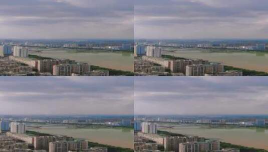 城市航拍江西赣州章水两岸竖屏高清在线视频素材下载