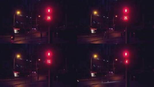 城市夜景闪烁的红绿灯高清在线视频素材下载