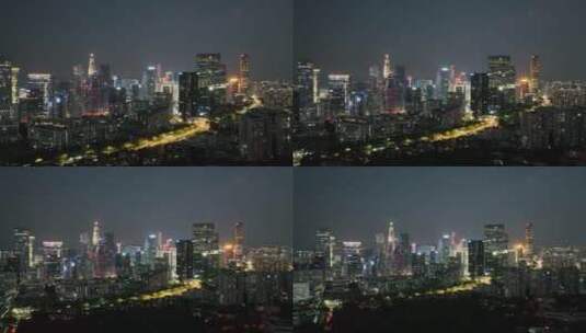 深圳 深圳夜景 夜景 航拍 科技园高清在线视频素材下载