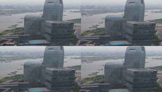广州万胜围高楼群航拍高清在线视频素材下载