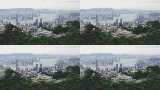 香港太平山顶4KDlogM航拍原素材01高清在线视频素材下载