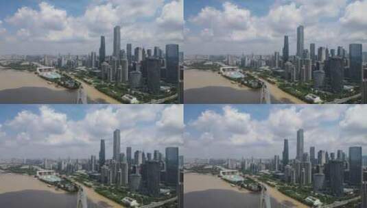 蓝天白云下的珠江新城高清在线视频素材下载