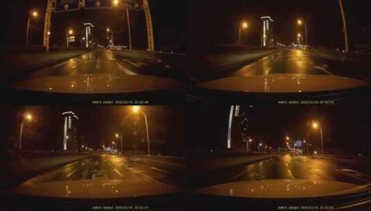 疫情武汉封城 行车 大雪夜 行驶 城市道路高清在线视频素材下载
