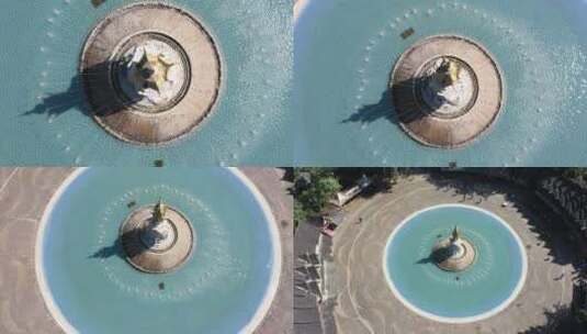 西双版纳泼水节的喷水池高清在线视频素材下载