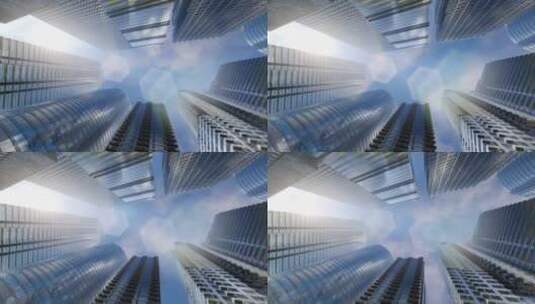 摩天大楼聚焦仰拍高清在线视频素材下载
