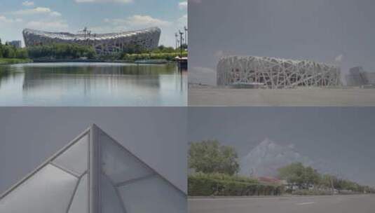 首都北京奥运会鸟巢水立方高清在线视频素材下载