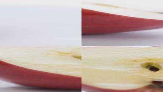 【正版素材】美食水果切苹果白背景竖屏旋转高清在线视频素材下载