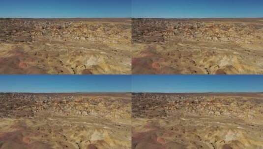 新疆昌吉州奇台魔鬼城戈壁荒野红色岩层高清在线视频素材下载