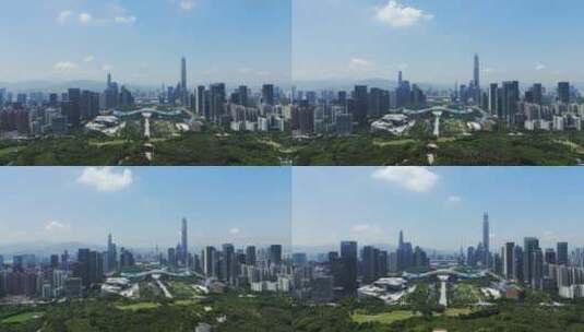 深圳城市大景中轴线航拍高清在线视频素材下载