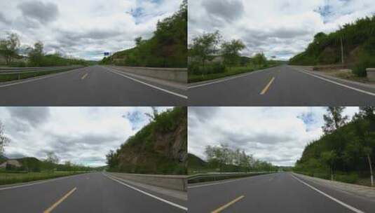 自驾开车视角 白天 行驶在公路上高清在线视频素材下载