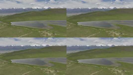 雪山草原河流航拍高清在线视频素材下载