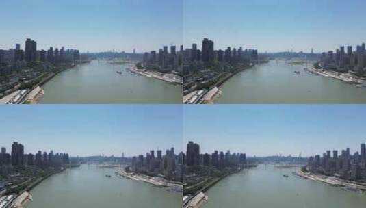 重庆渝中区高角度航拍俯瞰城市风光高清在线视频素材下载