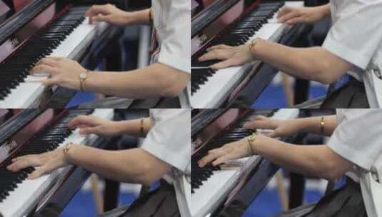 美女优雅的弹奏弹钢琴高清在线视频素材下载