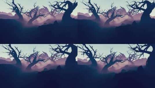 场景-树林-恐怖的枯树高清在线视频素材下载