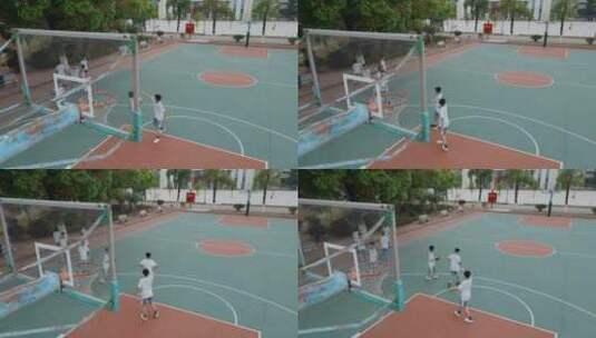 中学生视频广东东莞中学体育课打篮球的学生高清在线视频素材下载