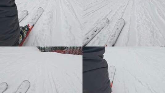 在滑雪场上滑雪的人高清在线视频素材下载