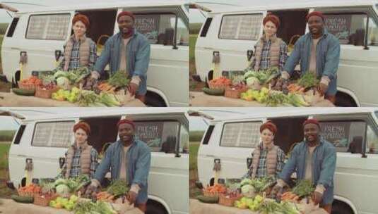 售卖蔬菜的农民高清在线视频素材下载