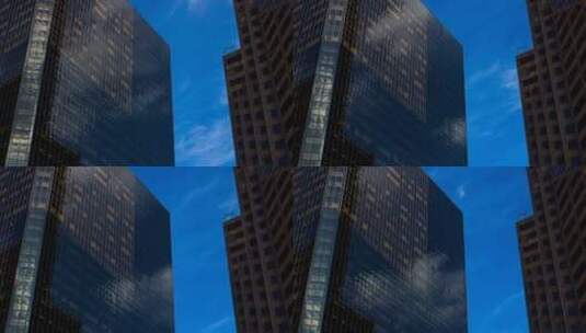 摩天大楼旁翻滚的云高清在线视频素材下载