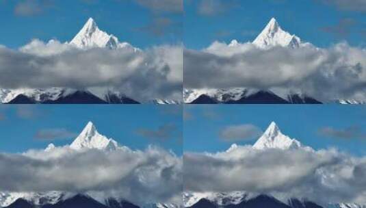 雪山云海下的延迟摄影高清在线视频素材下载