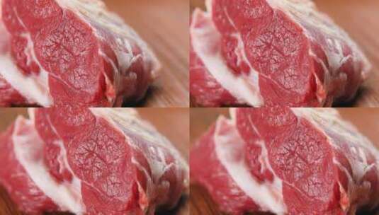 新鲜生鲜牛肉展 棚拍高清在线视频素材下载