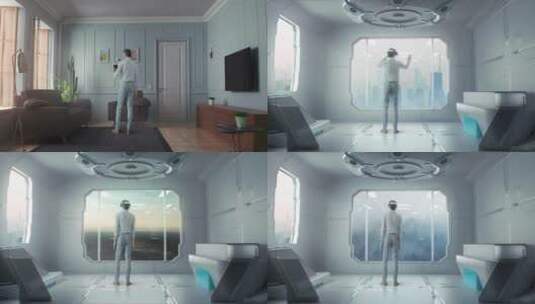 VR虚拟现实房间高清在线视频素材下载