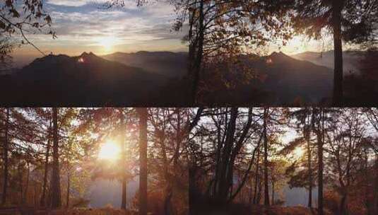 日落时的山林高清在线视频素材下载