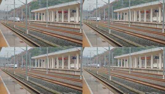 江西景德镇站出站的的高铁动车站高清在线视频素材下载