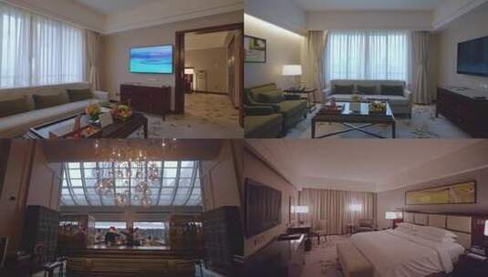 上海波特曼丽思卡尔顿酒店，房间酒廊空镜高清在线视频素材下载