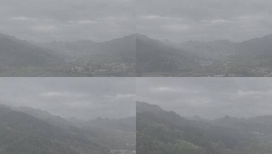 黄山呈坎村落航拍4k灰度素材高清在线视频素材下载
