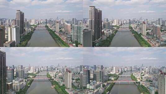 广州沿江西路航拍高清在线视频素材下载