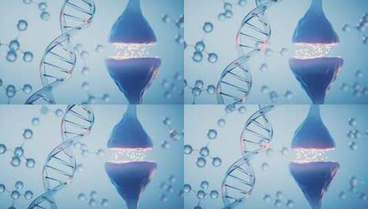 DNA与神经元细胞突触3D渲染高清在线视频素材下载