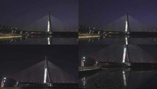 石家庄学府路太平河大桥夜景高清在线视频素材下载