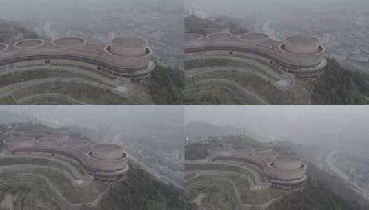 贵州茅台镇航拍茅台天酿标志建筑大气博物馆高清在线视频素材下载