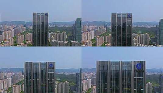 深圳建行大厦航拍正面前进2高清在线视频素材下载