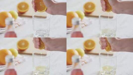 手挤橙汁高清在线视频素材下载