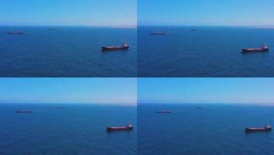 大海中行驶的货船高清在线视频素材下载