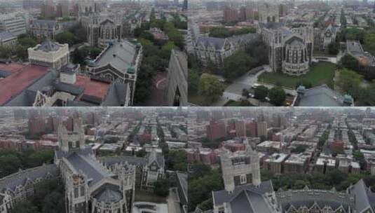 城市航拍纽约曼哈顿哈林区市政厅摩天大楼高清在线视频素材下载