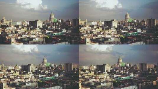 古巴哈瓦那的城市线航拍高清在线视频素材下载