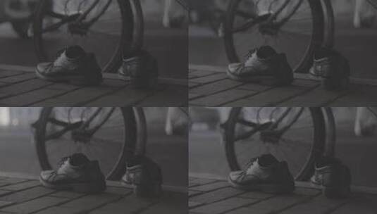 北京东三环鞋子自行车轮意向地拍高清在线视频素材下载