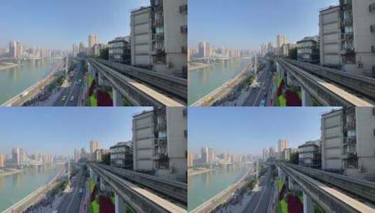 【4K】重庆轻轨实拍高清在线视频素材下载