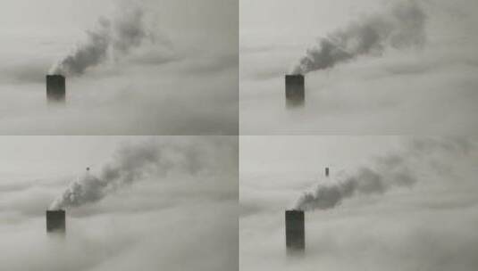 云端工业烟囱与环境污染高清在线视频素材下载